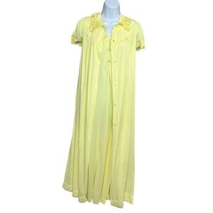 Vintage 60s Chevette Pegnoir Set Womens Nylon Nightgown Robe Size Small Y2K